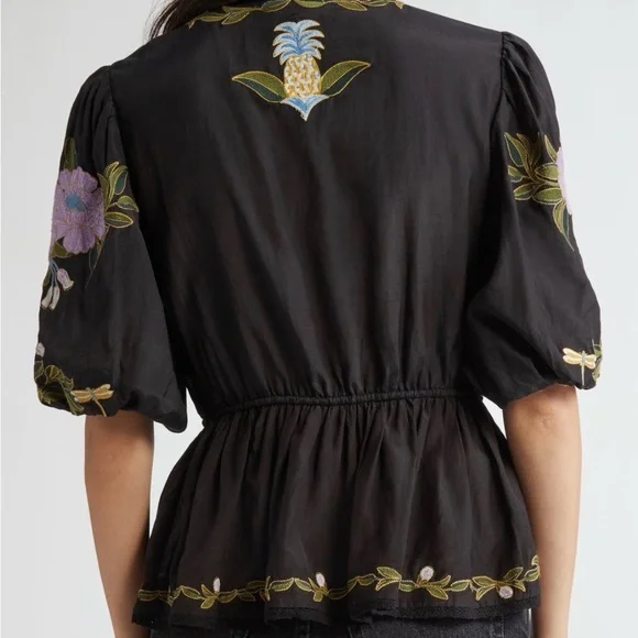 FARM Rio Floral Embroidered Button-Up Top - Picture 2 of 3